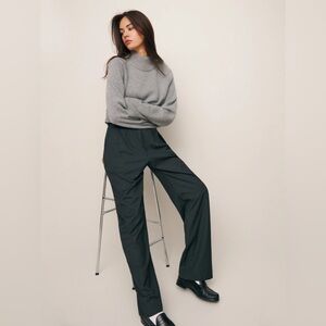 Reformation Mason Pant Black And White Stripe (0)